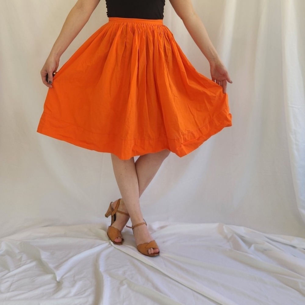 60s/70s Home Made Bright‎ Orange Skirt